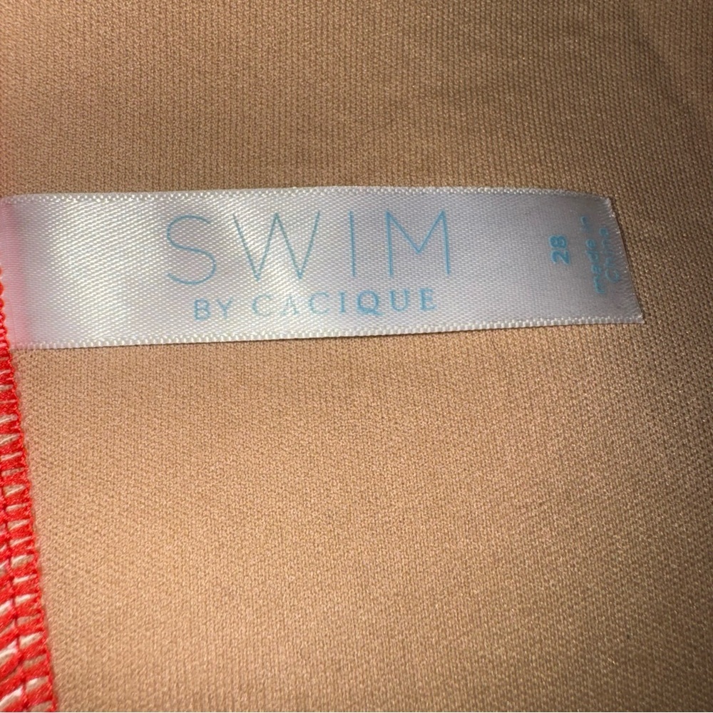 SWIM by Cacique Coral One Shoulder Ruffle One Piece Swimsuit No Wire Polka Dot - Picture 5 of 6